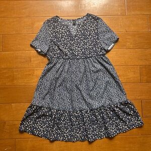 Emery Rose Blue Floral Midi Dress Size Medium